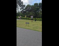 Man jumps on grass for jump shot