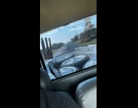 Guy sprays black smoke on cop car tailgating him