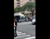 Guy blocks bus stand in middle road part 2