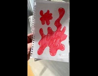 Guy makes blood drawing picture joke 