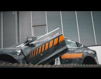 Customized car with tank wheels continuous thread