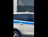 Collab winy - MTA employee sleeping inside car feet on window