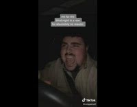 Guy driving car sings drivers license song 