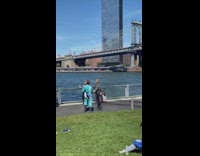 Woman on photoshoot with photographer in brooklyn