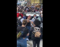 Protesters protest dance sing street Santa Monica Part 2