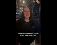 Woman pranks coworkers with reverse words 