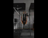 Collab PubityPets - Guy hangs upside down on pull up bar