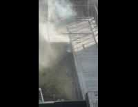 Electrical fire produce smoke at construction site