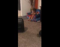 Collab BitchMP - Shirtless little boy sits down iron man chair hits the woah