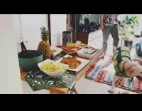 Friends have bahamas beach birthday party indoors