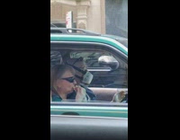 Guy face mask plastic container black straps 