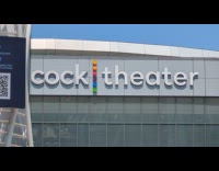 Man sees peacock theater from funny angle 