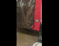 Pig eating an apple on pet stroller