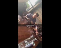 Guys suck salt with straw tequila shot 