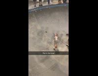 Kid grab rat stuck in skate bowl