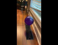 Purple balloon float on floor air vent