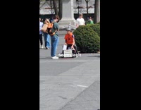 Old man wizard hat tarot reading park