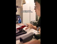 Guy watch tiktok licks to scroll up 