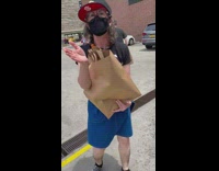 Lady yells at filmer to wear a mask because she can still spread it 