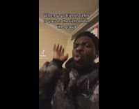 Guy black hoodie skit stopping hand to camera