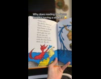 Woman reads Dr. Seuss to baby