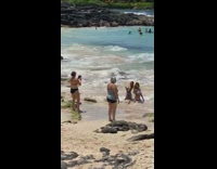 Two women bikini back to back pose beach Part 1