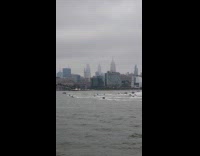 People riding jetskis at hudson river