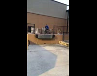 Guy rides down ledge with bike fail