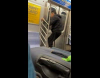 Collab Subway Creatures - Man dancing on the train