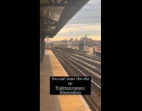 Collab Subway Creatures - Men ride on top of moving train