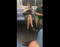 Woman reads book, picks her nose and eats boogers on subway train
