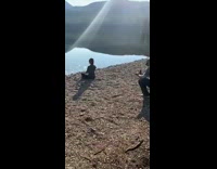 Guy tells girl to suck it in 