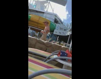 Cowboy cruise empty cup green yellow waterslide 