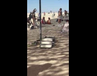 Collab IITW - Woman bikini dances and twerks at desert