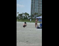Pink bikini girl beach hotel white umbrella 