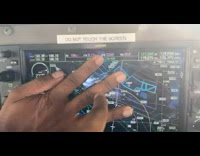 Guys touch screen with sign that says do not touch