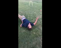 Guy hits golf ball on friends butt 
