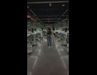 Girl take selfie mirror room lights flicker