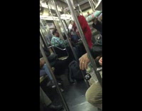 Subway Easter bunny man screams Rematch on subway train