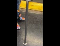 Woman turns chocolate wrappers in sneakers shoes