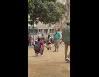 Man blue shirt sing play flute church