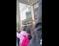 Knicks fans having fun before game starts