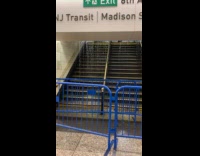 Stairs blocked because of rain water leak