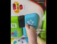 Baby foot pushes toy piano keys runaway 