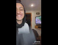 Girl holds hair forgets to put filter