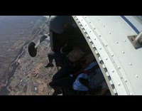 Four person wheel exit skydiving 