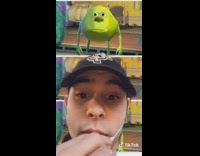 Black hat guy green screen mike