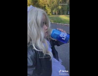 Little girl black leather jacket dreams beer 