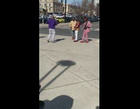 Three men classy outfit dance music video shoot