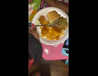Little girl spills entire plate of food 